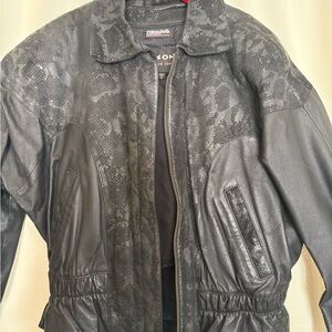 Wilson Black Leather Bomber Jacket